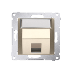 Simon 54 Premium Arany burkolat adatkommunikációs aljzatoknak, Keystone, ferde, szimpla, felíratozó mezővel DKP1S.01/44