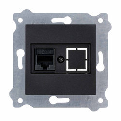 Cat.6 számítógép aljzat Fekete metál 253/14E EXEN