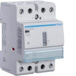 HAGER CSENDES MODULÁRIS KONTAKTOR 40A, KÉZI KAPCSOLÁSSAL, 2 ZÁRÓ ÉRINTKEZŐ, 230V AC 50 HZ (HAGER ERC240S)