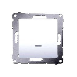 Simon 54 Premium Fehér egypólusú kapcsoló LED háttérvilágítással (moduláris) gyorscsatlakozó DW1L.01/11