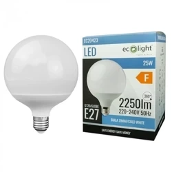 LED izzó E27 25W 6500K CW hideg fehér 2250lm GLOBE Eco Light