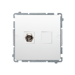 "F" típusú antenna aljzat szimpla  (modul) fehér Simon Basic BMAF1.01/11