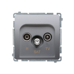 R-TV-SAT kimeneti antenna aljzat inox (met.) Kontakt Simon BMZAR-SAT1.3/1.01/21