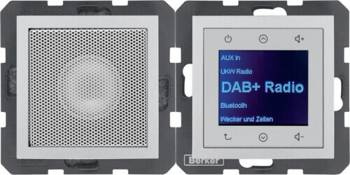 B.x Touch rádió DAB+, Bluetooth, hangszóróval alumínium matt 30801404 Berker