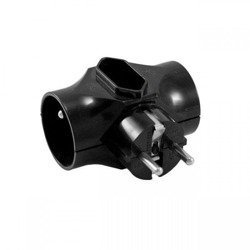 Fekete 2x2P+Z+1x2P elosztó Elgotech R-201-2