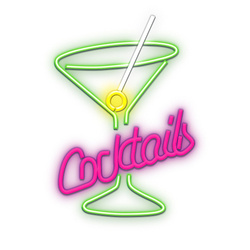 Neon PLEXI LED COCKTAILS LED fali lámpa rózsaszín zöld FPNE02X T-90799 PLASTROL