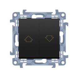 Redőny nyomókapcsoló (modul) 10A 250V matt fekete Simon 10