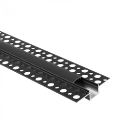 Profil GP02 süllyesztett fekete + fekete diffúzor 2m + zárókupakok Eco Light