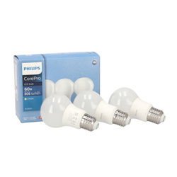 3x LED izzó készlet E27 8W =60W 2700K 806lm Philips