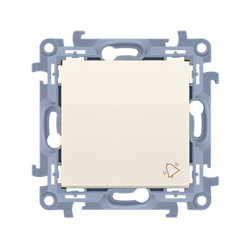 Csengő nyomógomb (modul) 10AX 250V gyorscsatlakozó krém Simon 10 CD1C.01/41