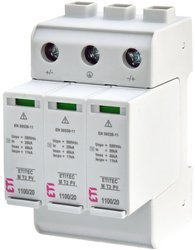 ETITEC M T2 PV egyenáramú túlfeszültség-levezető 1100/20 Y II/C típus PV rendszerekhez 002440515 ETI