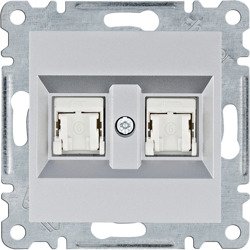 HAGER LUMINA WL2162 INFORMATIKAI CSATLAKOZÓALJZAT 2XRJ45, CAT6 UTP EZÜST BURKOLATTAL, KERET NÉLKÜL