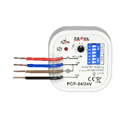 Időrelé; 0,1s÷10nap; SPST-NO; 250VAC/5A; Utáp: 24VAC; 24VDC; IP20; PCP-04/24V ZAMEL