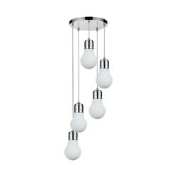 Izzó függőlámpa 5xE27 Max.60W króm/átlátszó/fehér BRITOP Lighting 2820502