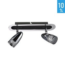 LED fali mennyezeti lámpa Albane 2 dupla spotlámpa szalag fekete krómozott üveg spotlámpa Italux HP-503AC-02M-1341 CH