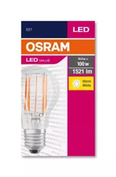 LED izzó VALUE CLASSIC A E27 10W =100W 2700K meleg WW 1521lm Osram