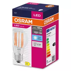 LED izzó VALUE CLASSIC A E27 11W =100W 4000K semleges NW 1521lm Osram 1521lm