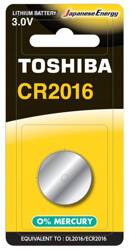 Lítium akkumulátor CR2016 3V TOSHIBA SPECIAL BLISTER - 1 darab