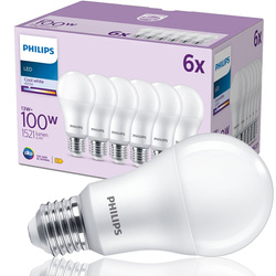 Philips, 6 db LED izzó, 13W = 100W E27, semleges szín 4000K, 1521lm 871951445135300