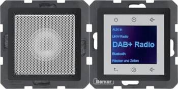 Q.x Touch rádió DAB+, Bluetooth hangszóróval antracit bársony 30806086 Berker