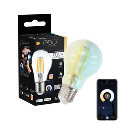 RUVA Smart Filament LED izzó E27 7W 2700-6500K 806lm WiFi Tuya Smart EDO777429 Edo Solutions RUVA Smart Filament LED izzó E27 7W 2700-6500K 806lm WiFi Tuya Smart EDO777429 Edo Solutions