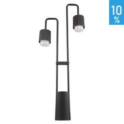 Sorano kültéri oszlopos állólámpa dupla LED 6W 3000K 80cm IP44 fekete C49/80/BK-9 Italux