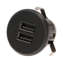 Süllyesztett vezetékes USB töltő tápegységgel, fekete, Orno OR-AE-1368/B
