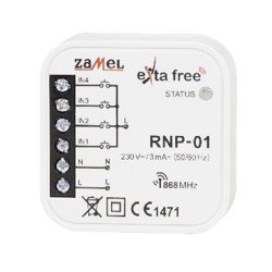 Vezeték nélküli transzmitter; EXTA FREE; IP20; 230VAC; -10÷55°C; RNP-01 ZAMEL