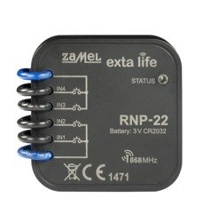 Vezeték nélküli transzmitter; EXTA LIFE; IP20; 3VDC; -10÷55°C; RNP-22 ZAMEL